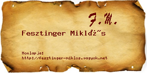 Fesztinger Miklós névjegykártya